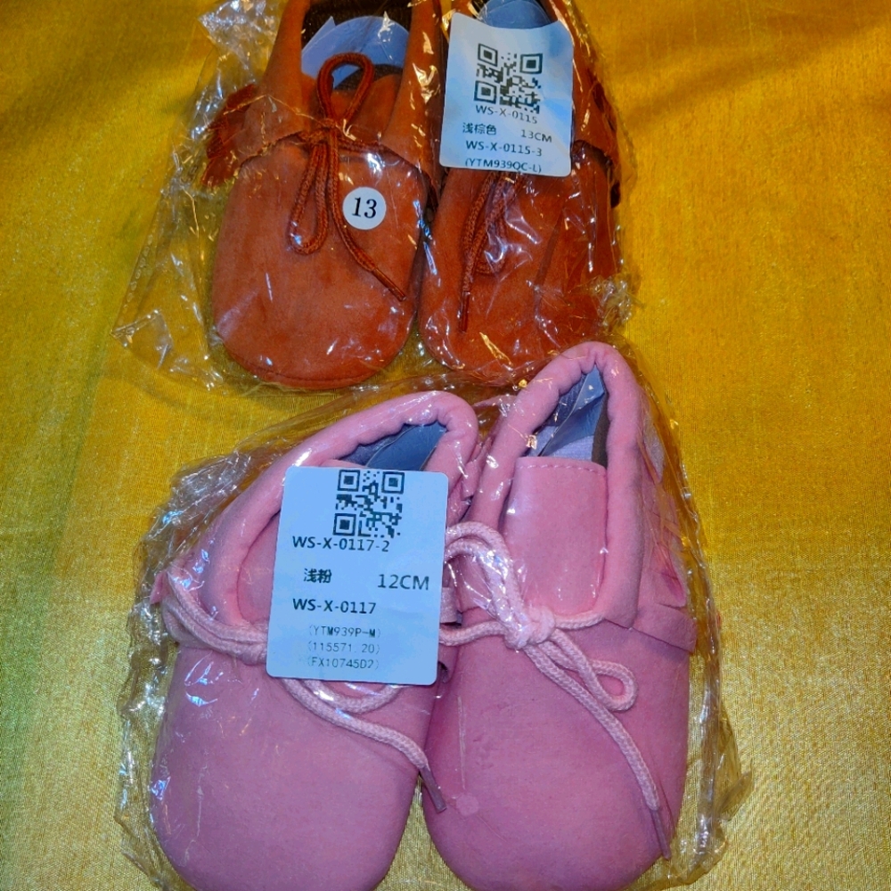 Suede leather baby shoes. Size 12 & 13